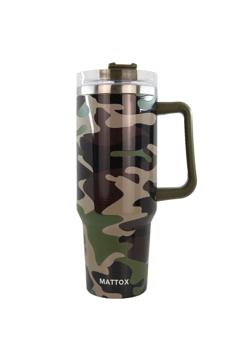 Camo Print Tumbler Cup with Handle