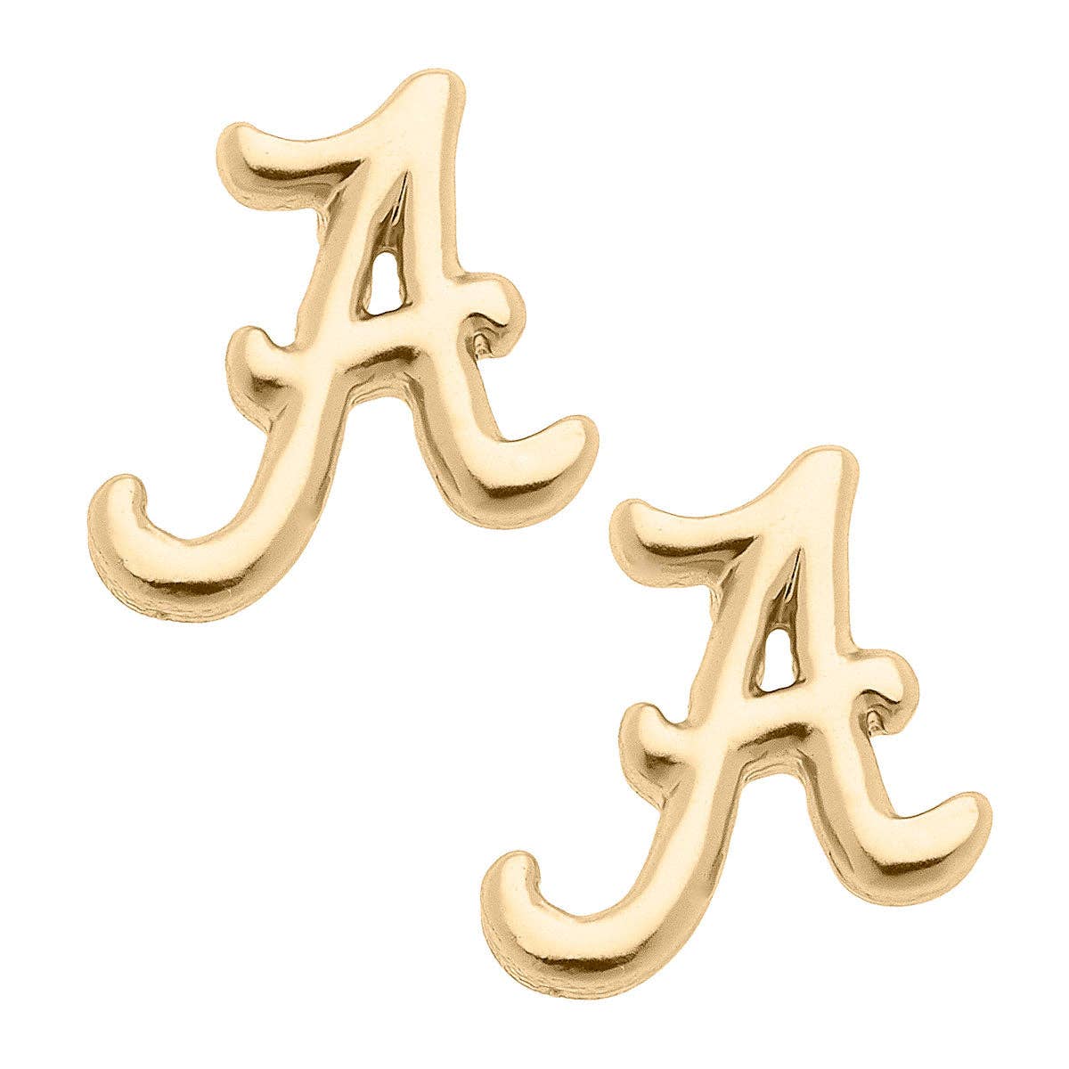 Canvas Style - Alabama Crimson Tide 24K Gold Plated Stud Earrings