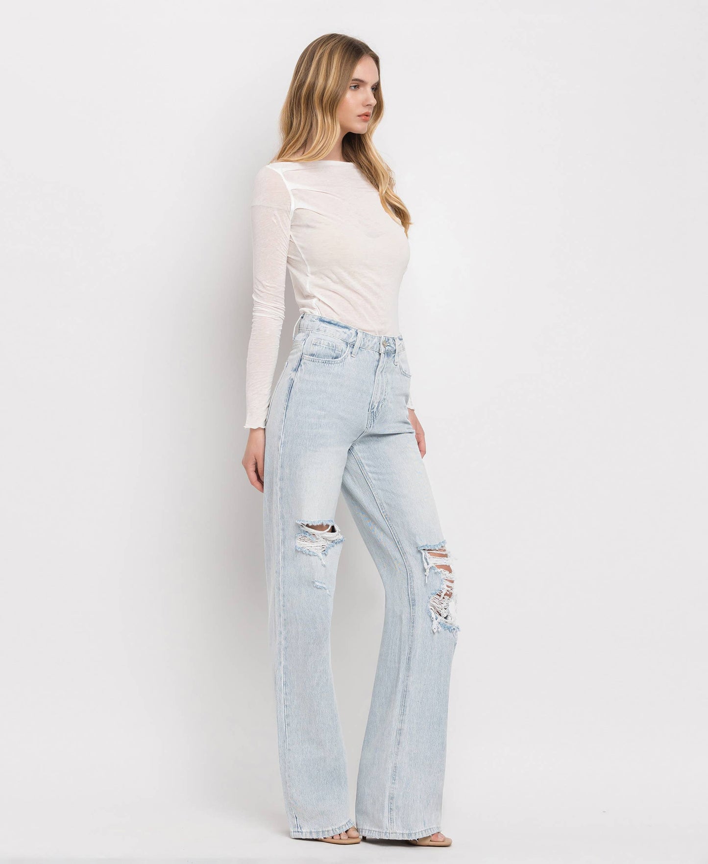 VERVET by FLYING MONKEY - 90'S VINTAGE SUPER HIGH RISE FLARE JEANS
