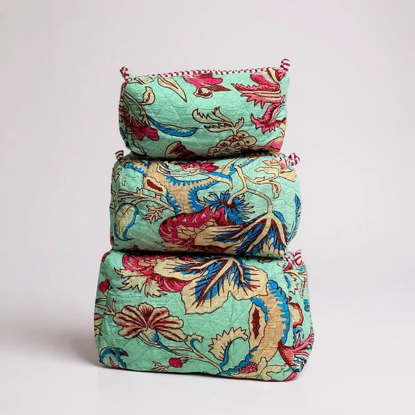3Pcs Quilted Toiletry Bag