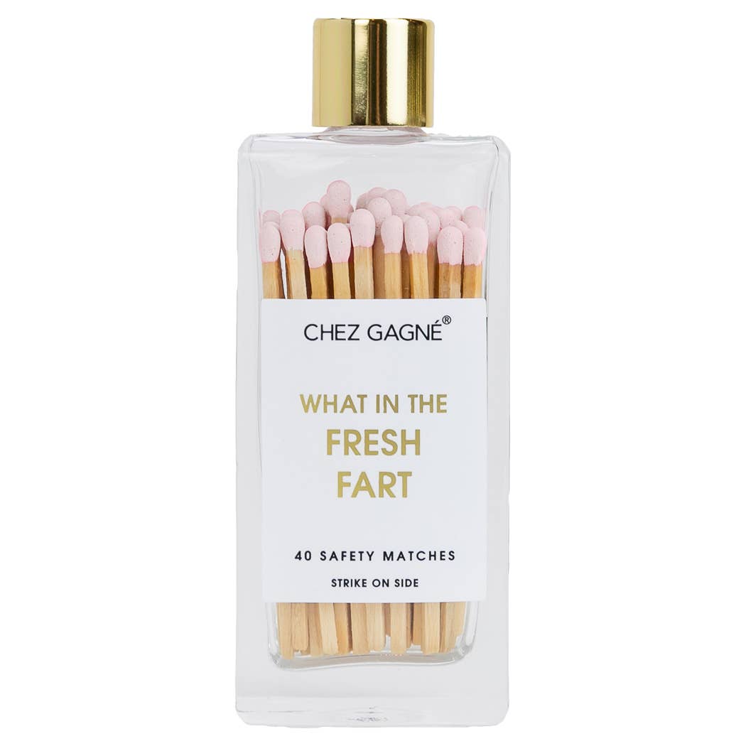 Chez Gagné - What In The Fresh Fart Matches - Glass Bottle Matchsticks - Light Pink