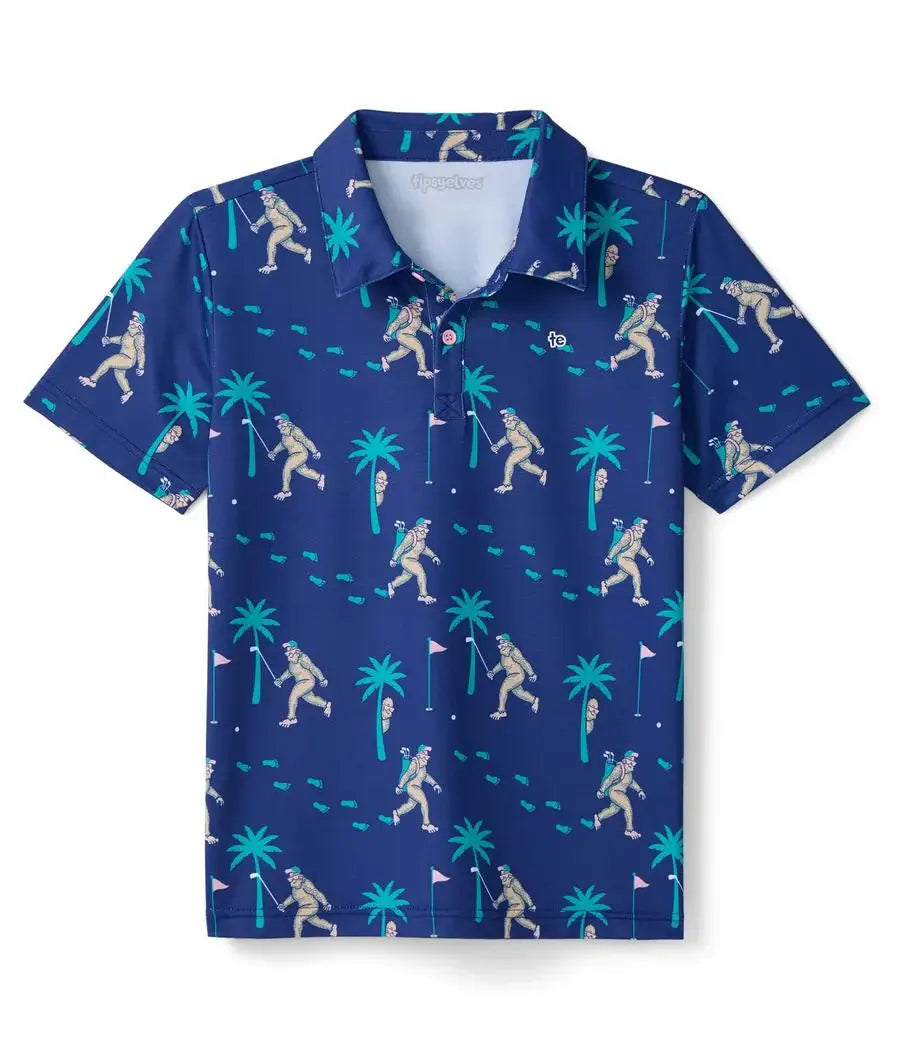 Tipsy Elves - Bigfoot Bogey Golf Polo - Kid's Youth Polo Shirt: L (10)