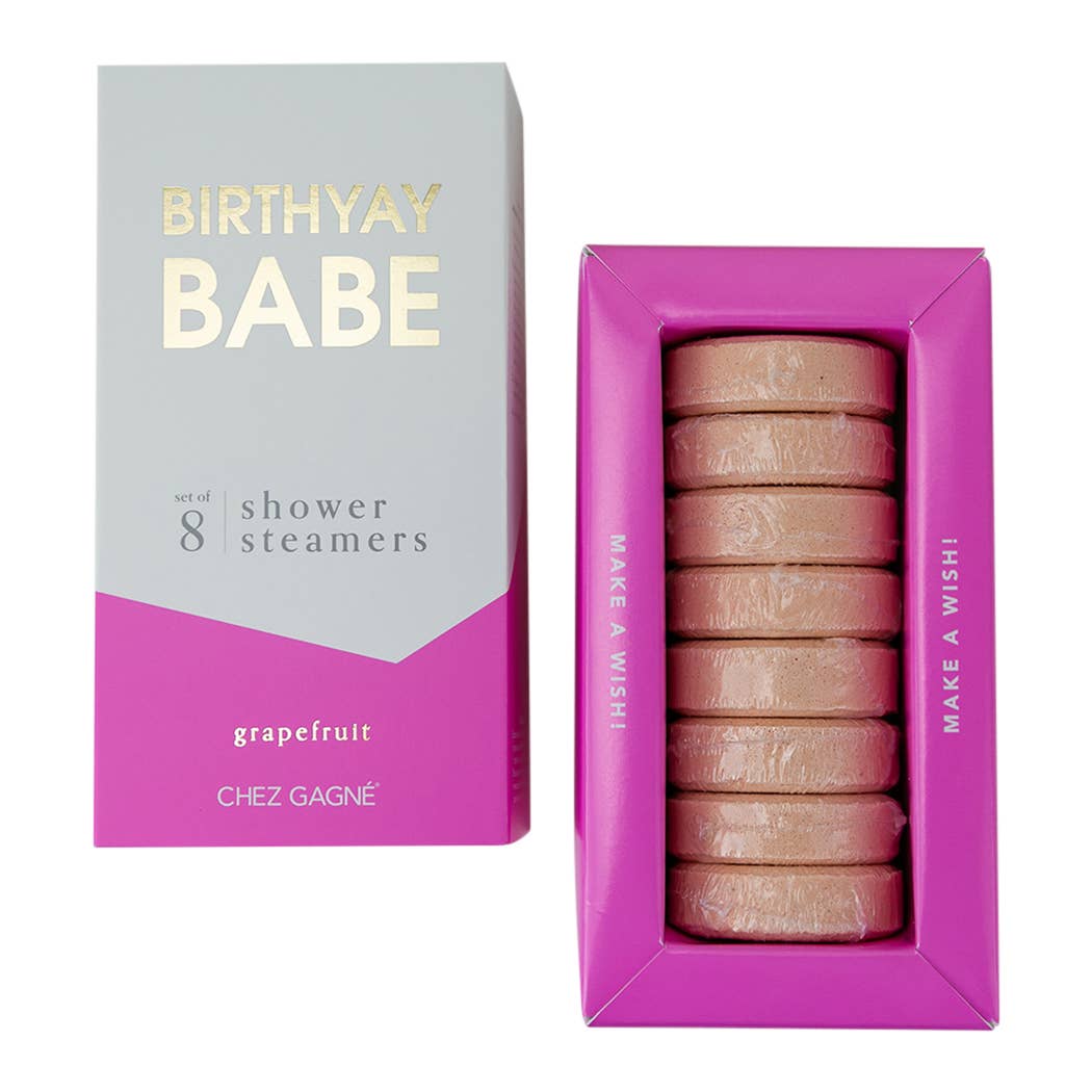 Chez Gagné - Birthyay Babe - Birthday Shower Steamers - Grapefruit - Set of 8 Tabs