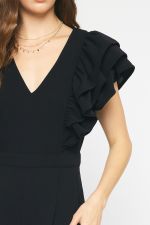 Black Romper Ruffle Sleeve