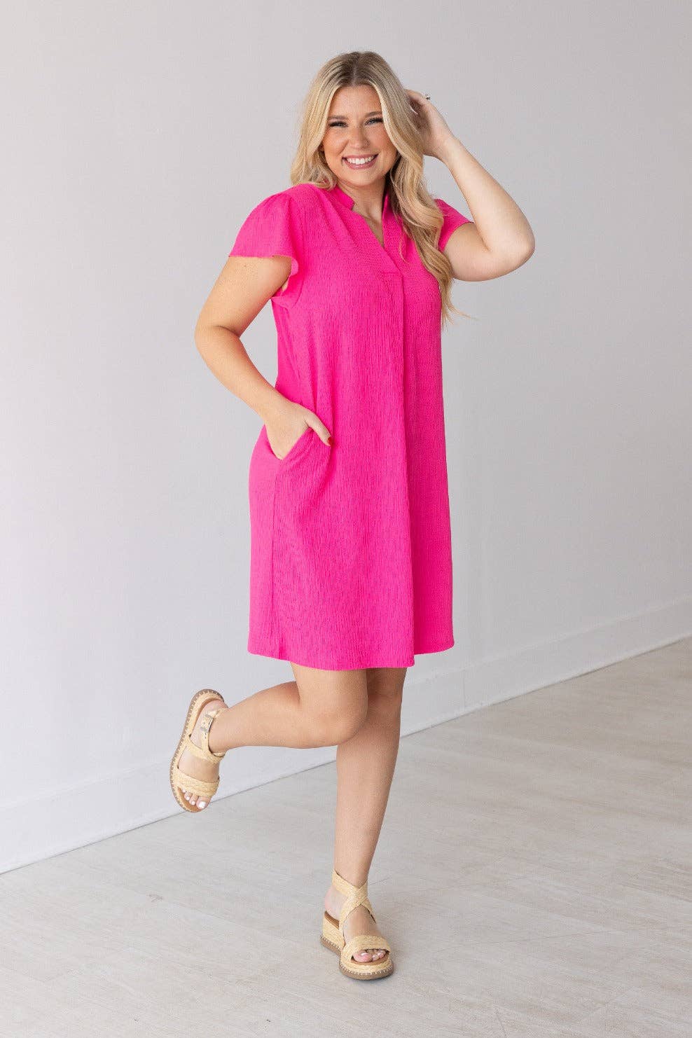 GRACE+EMMA by Southern Grace - The Nicole Dress, Hot Pink: Pink / XL