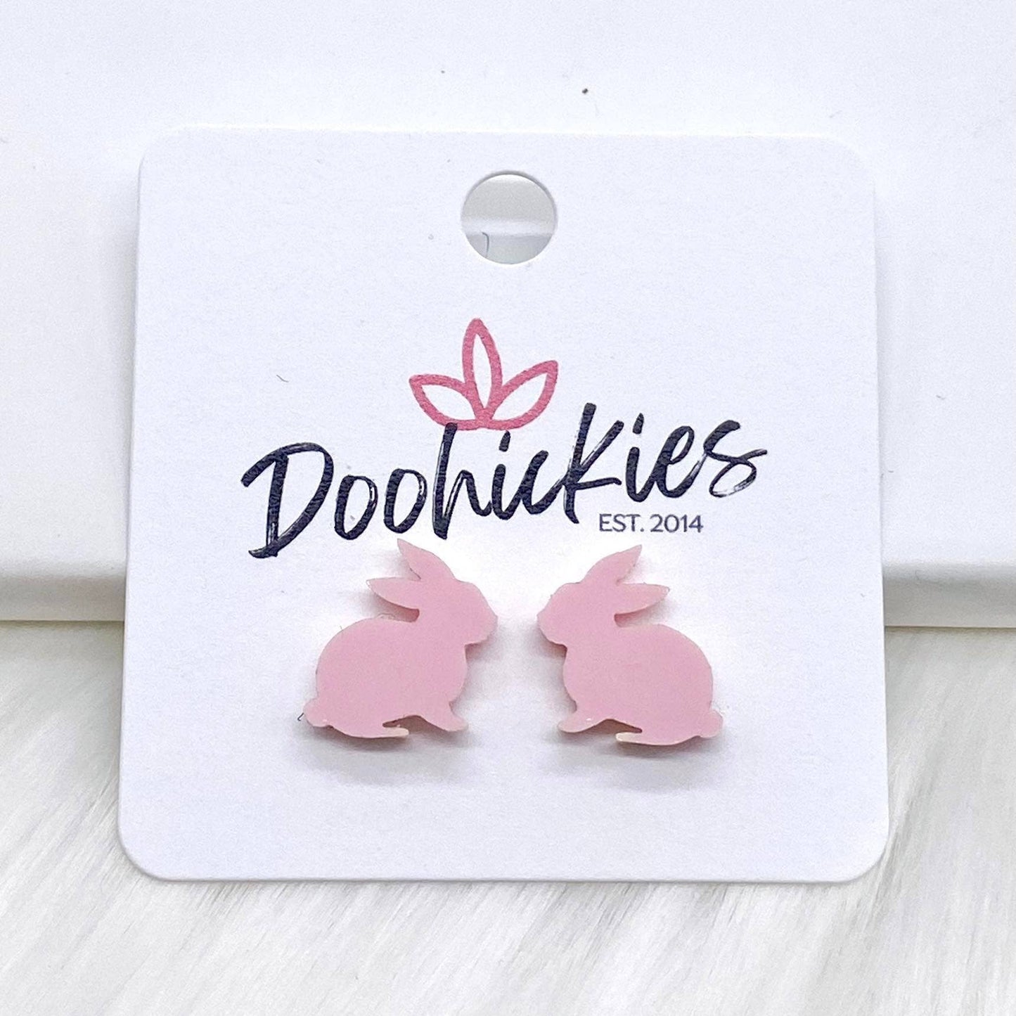 Doohickies - 15mm Pastel Bunny Rabbits Earrings: Blue