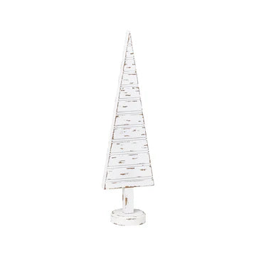 Chippy White Wood Christmas Tree