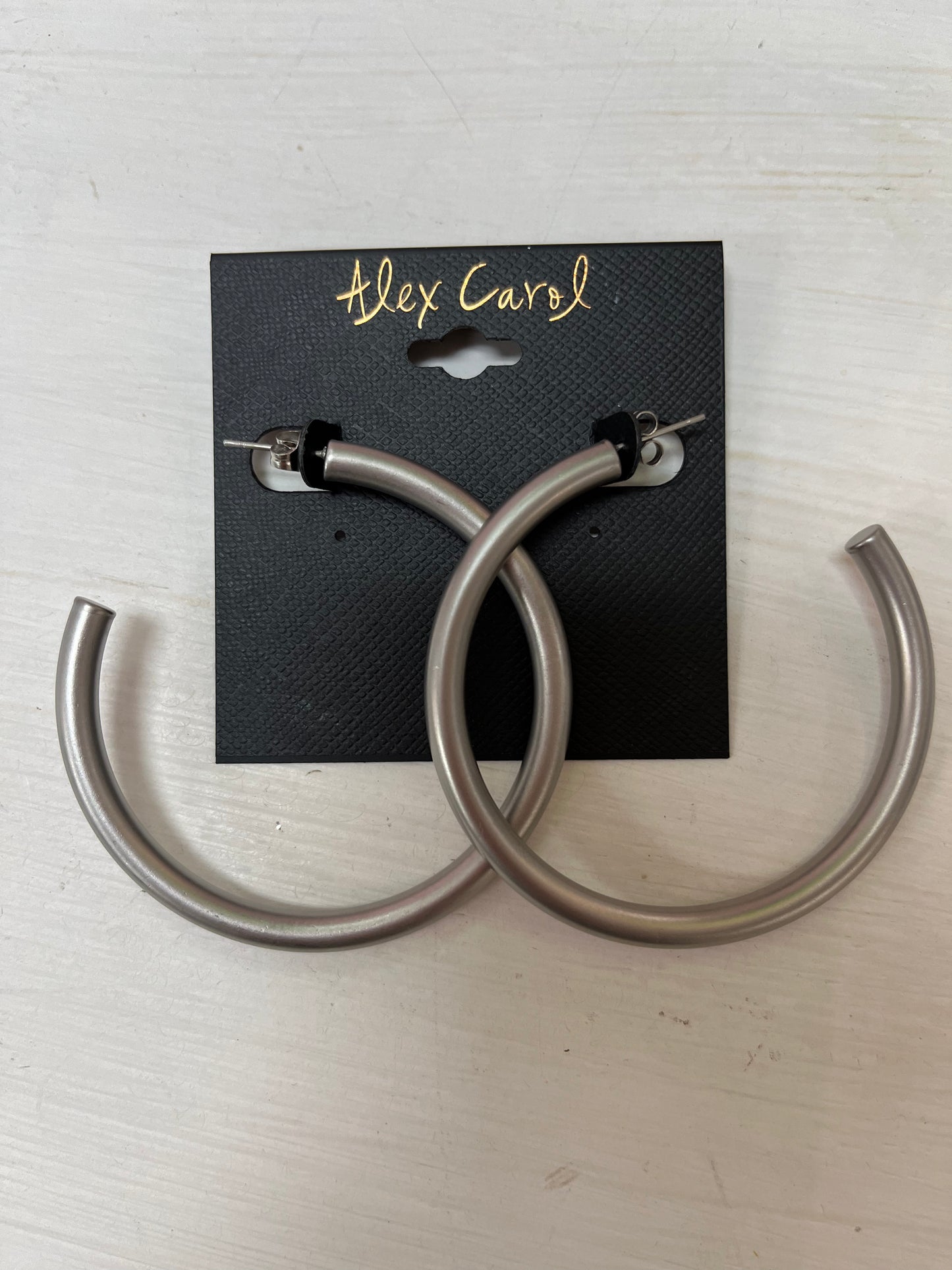Silver Matte Non-Tarnish Water Resistant Hoop Earrings E23145 E23138 E23130