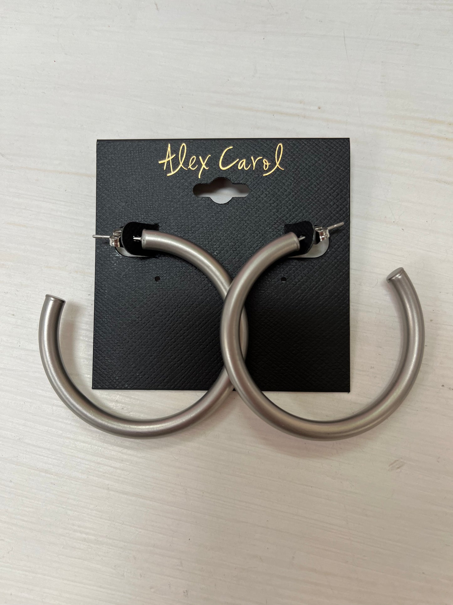 Silver Matte Non-Tarnish Water Resistant Hoop Earrings E23145 E23138 E23130