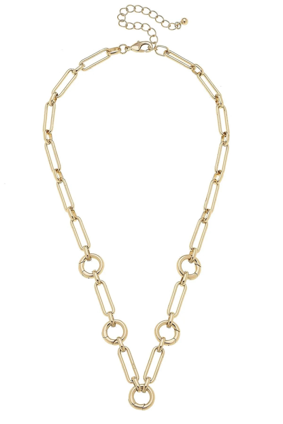 Lilah Multi-Charm Collector Necklace Base in Shiny Gold