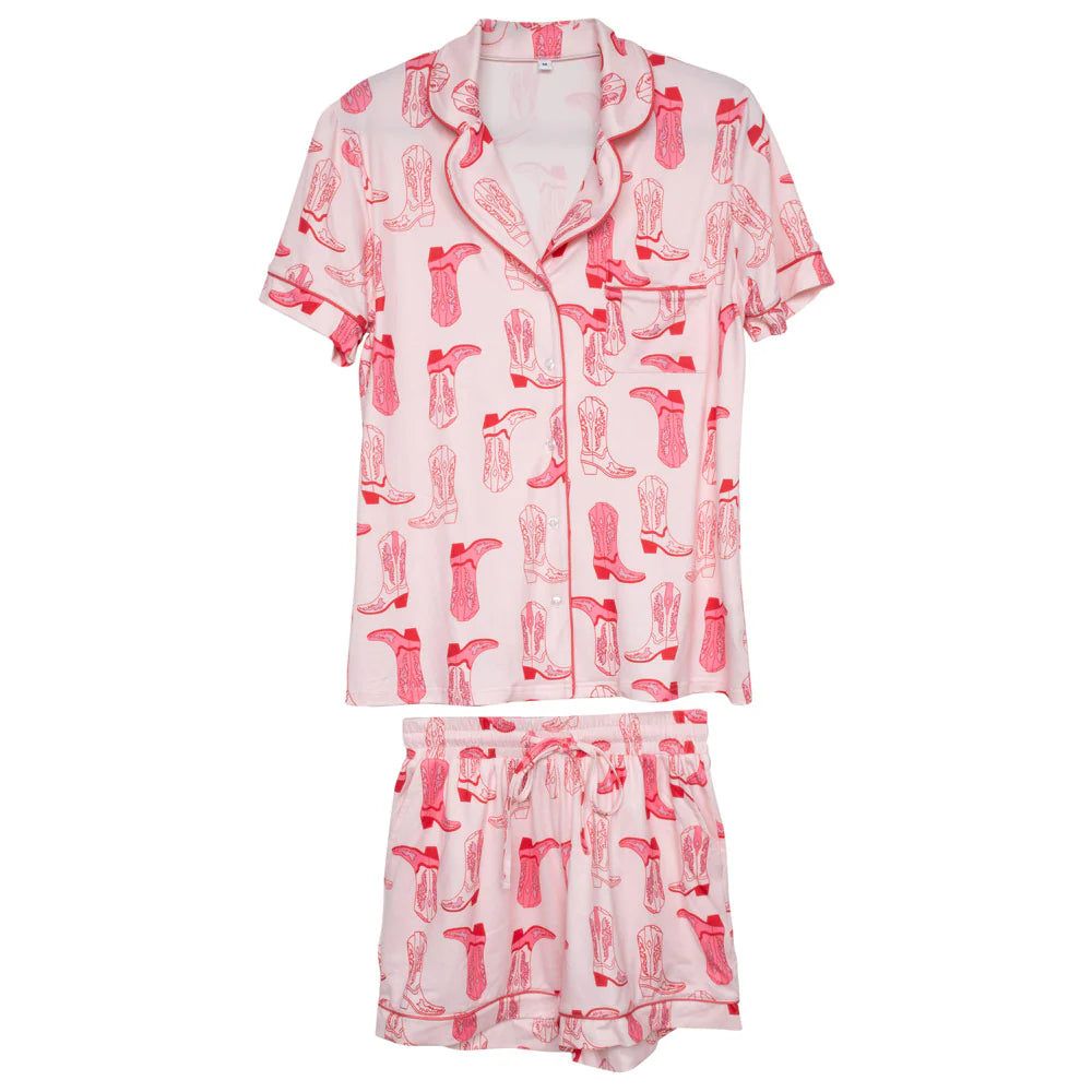 Light Pink Western Boots Pajamas for Women