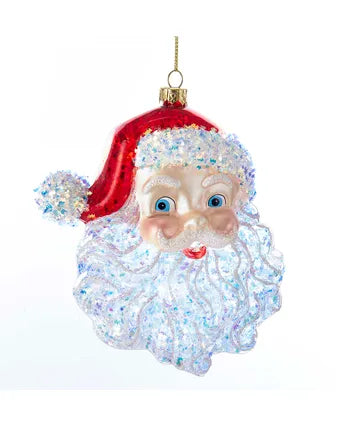 Glitter Glass Santa Ornament