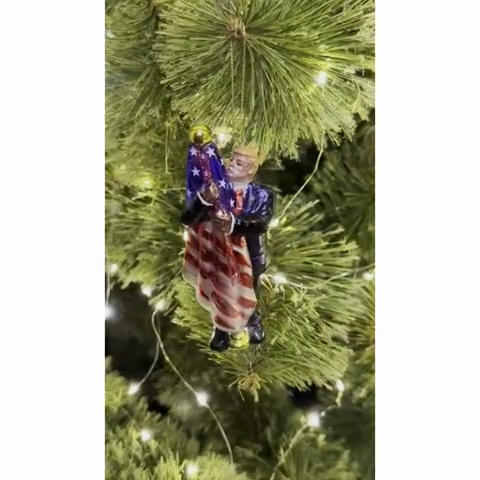 Trump Kissing Flag Ornament