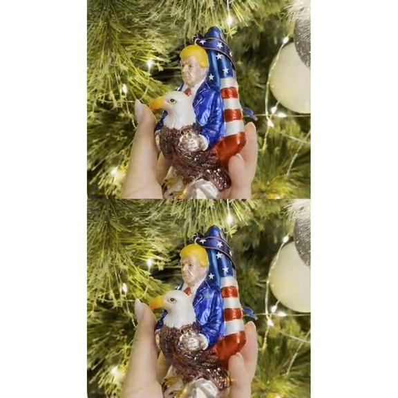 Exclusive Premium President Trump Glass Christmas Ornament
