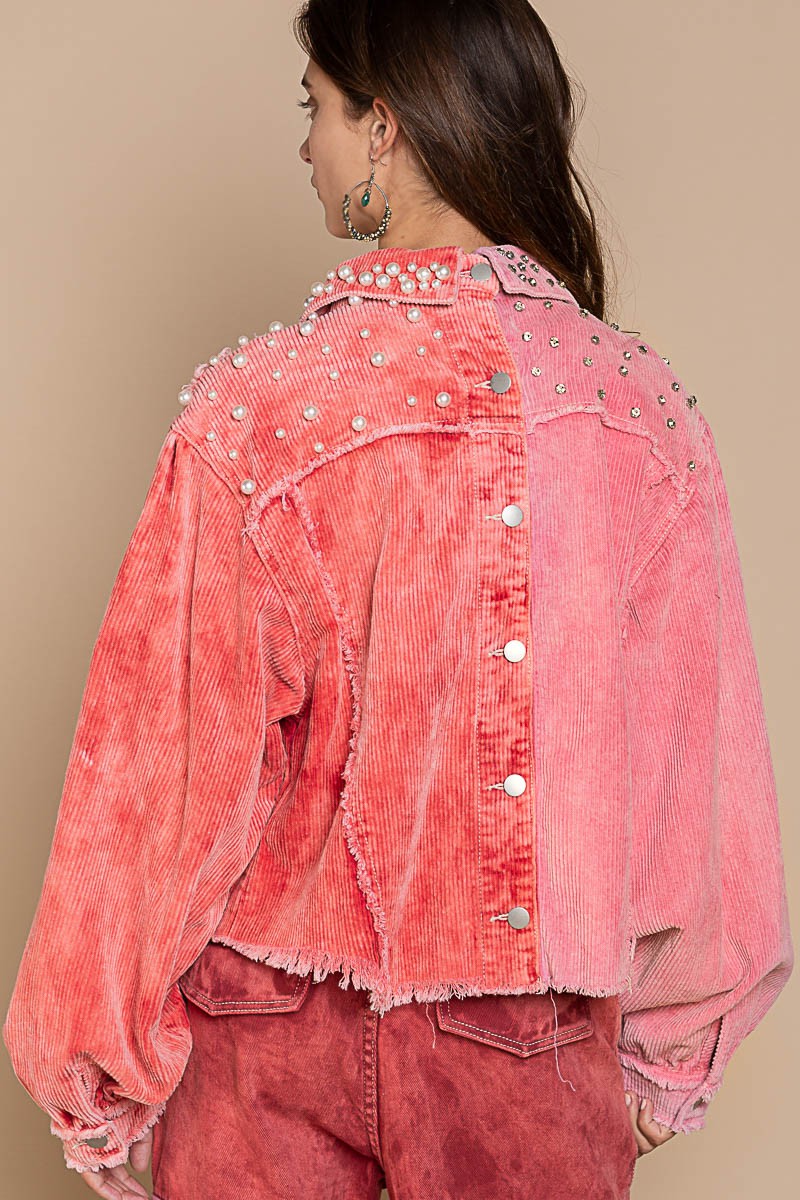 Ruby Red w/ Pearls Jacket