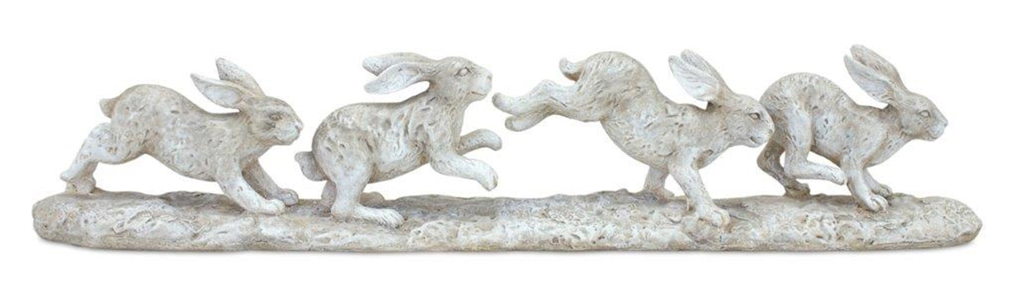 RABBITS 17"L X 3.25"H RESIN