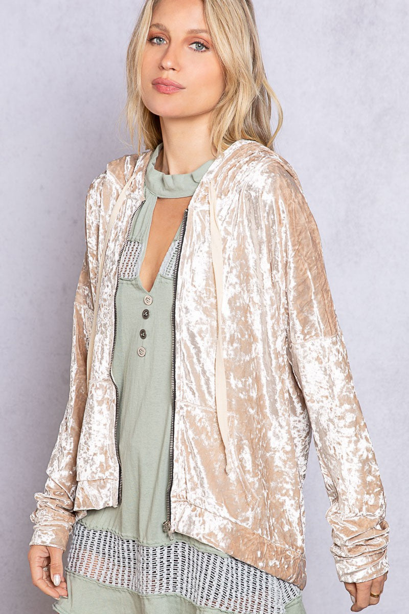 Velvet Zip up Hoodie Jacket