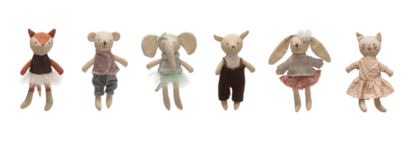 Cotton Linen Mini Animal, 6 Styles