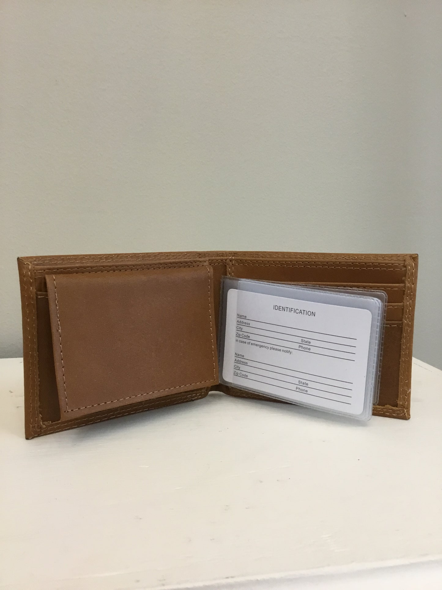 Tan Passcase Wallet Embossed Mallard