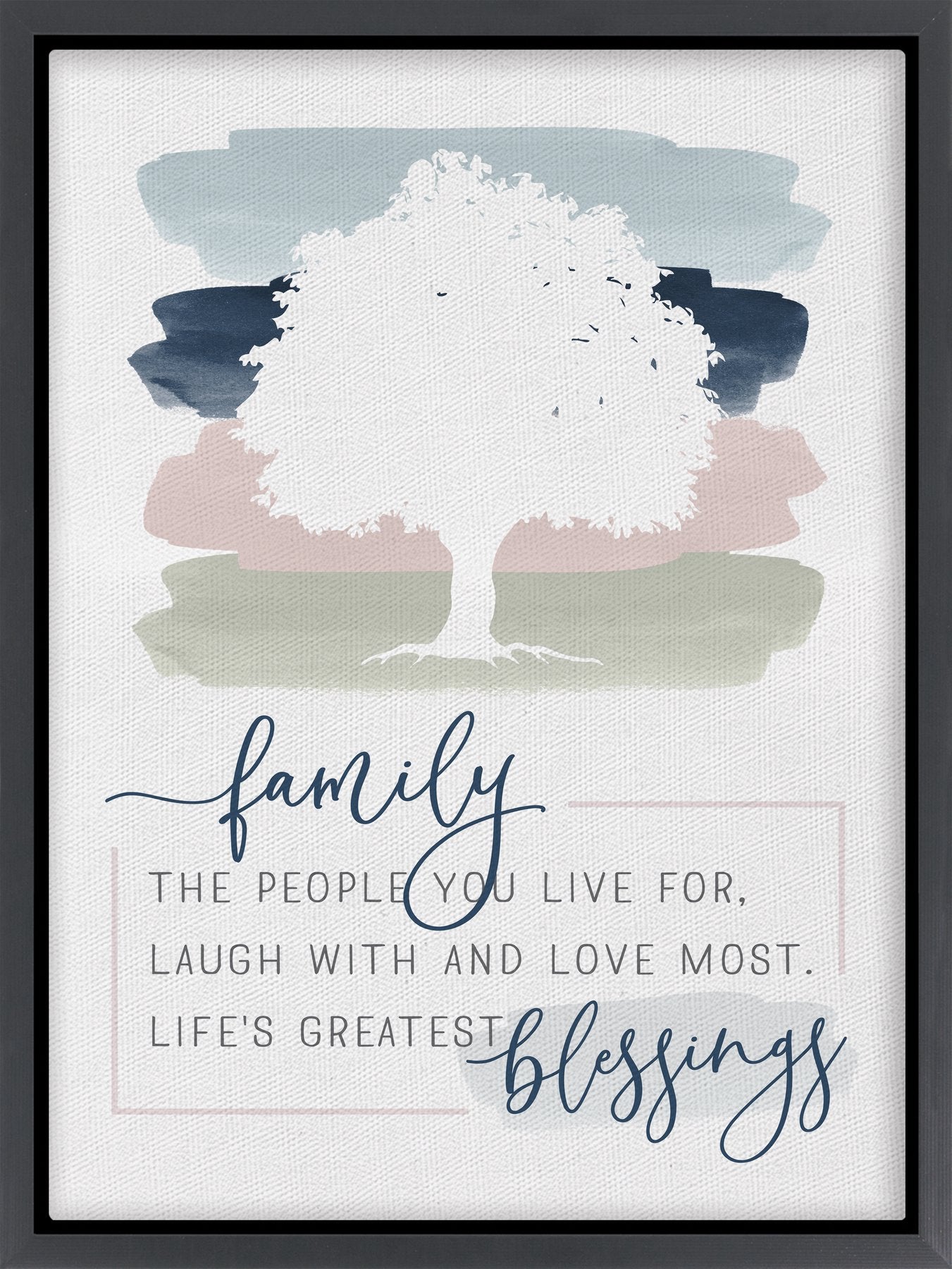 Family, The People You Live For, Laugh With, And Love Most. Framed Canvas