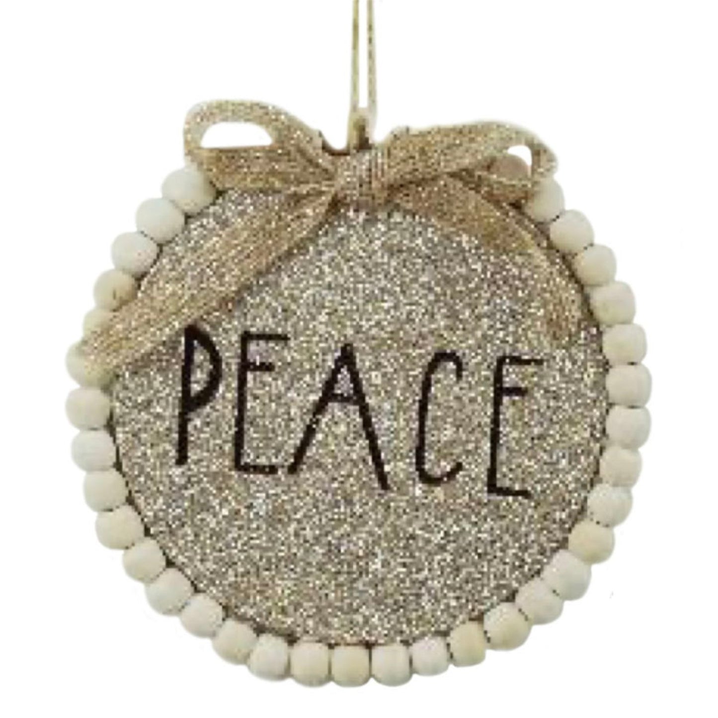 Glitter "Peace" Be With You Ornament
