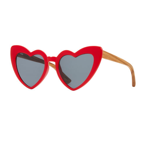 Blue Planet Red Heart Sunglasses