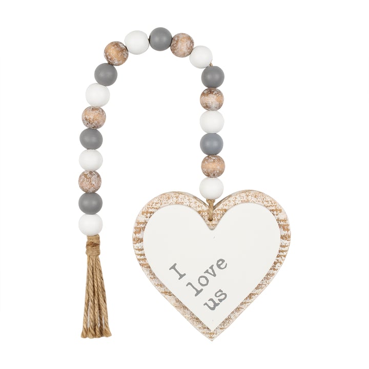 LOVE HEART BEADED TAG