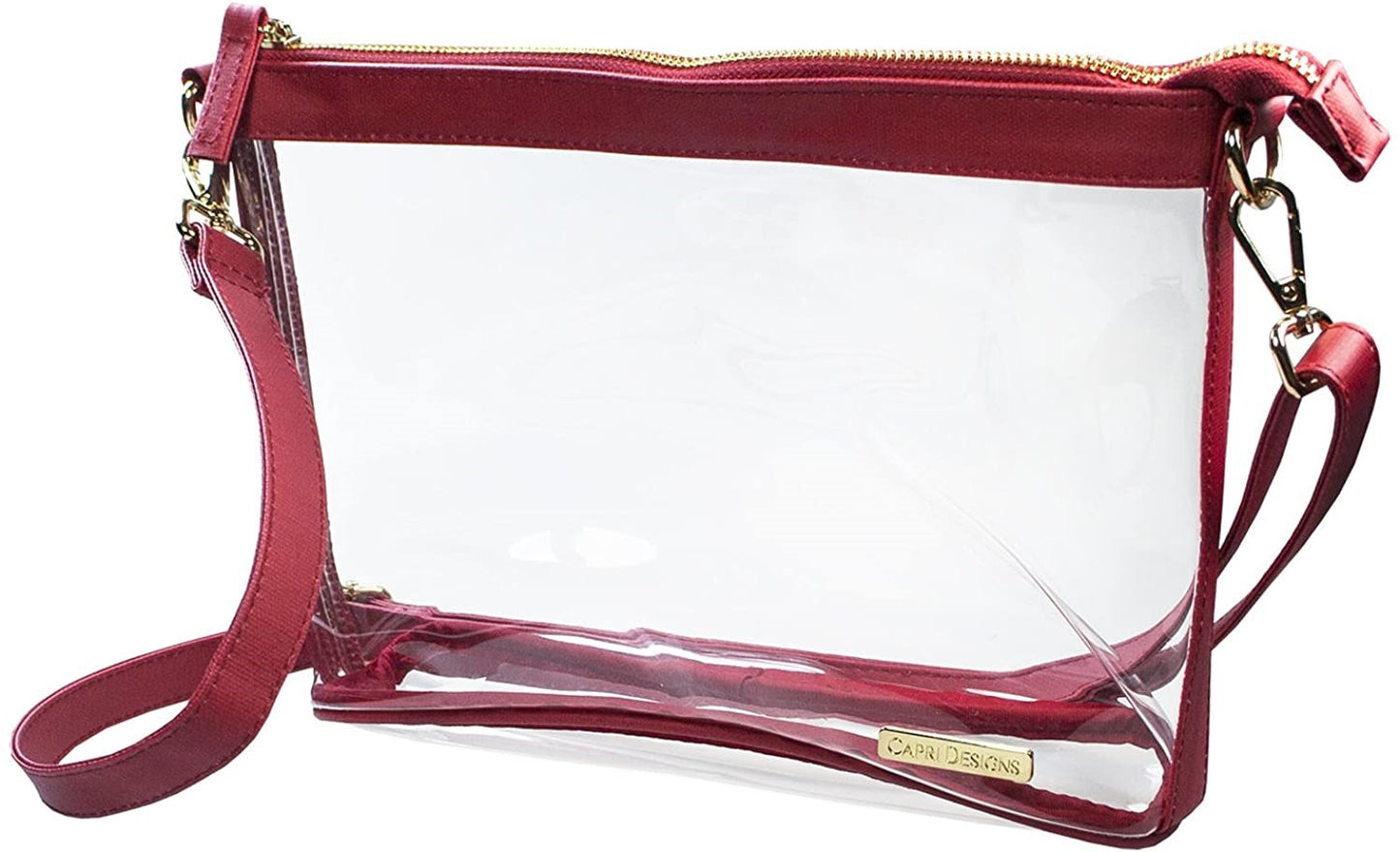 Large Crossbody - Clear PVC with Tan and Gold Accents