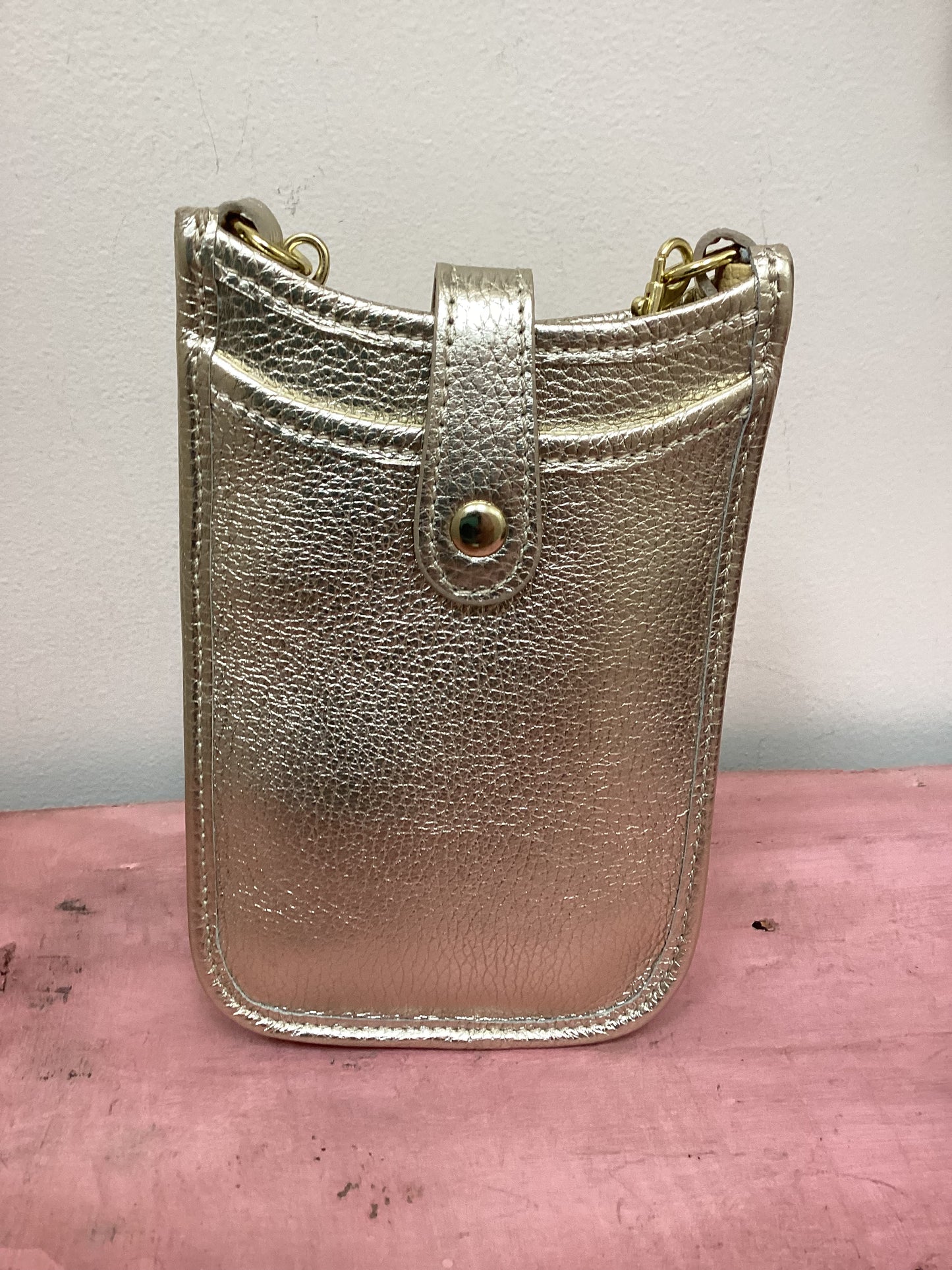 Genuine Leather Cellphone Crossbody w/Snap