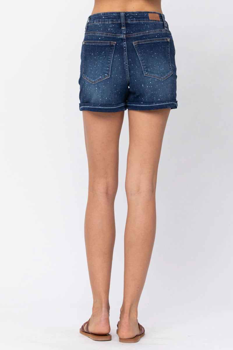 Judy Blue Galaxy Bleach Splash Shorts