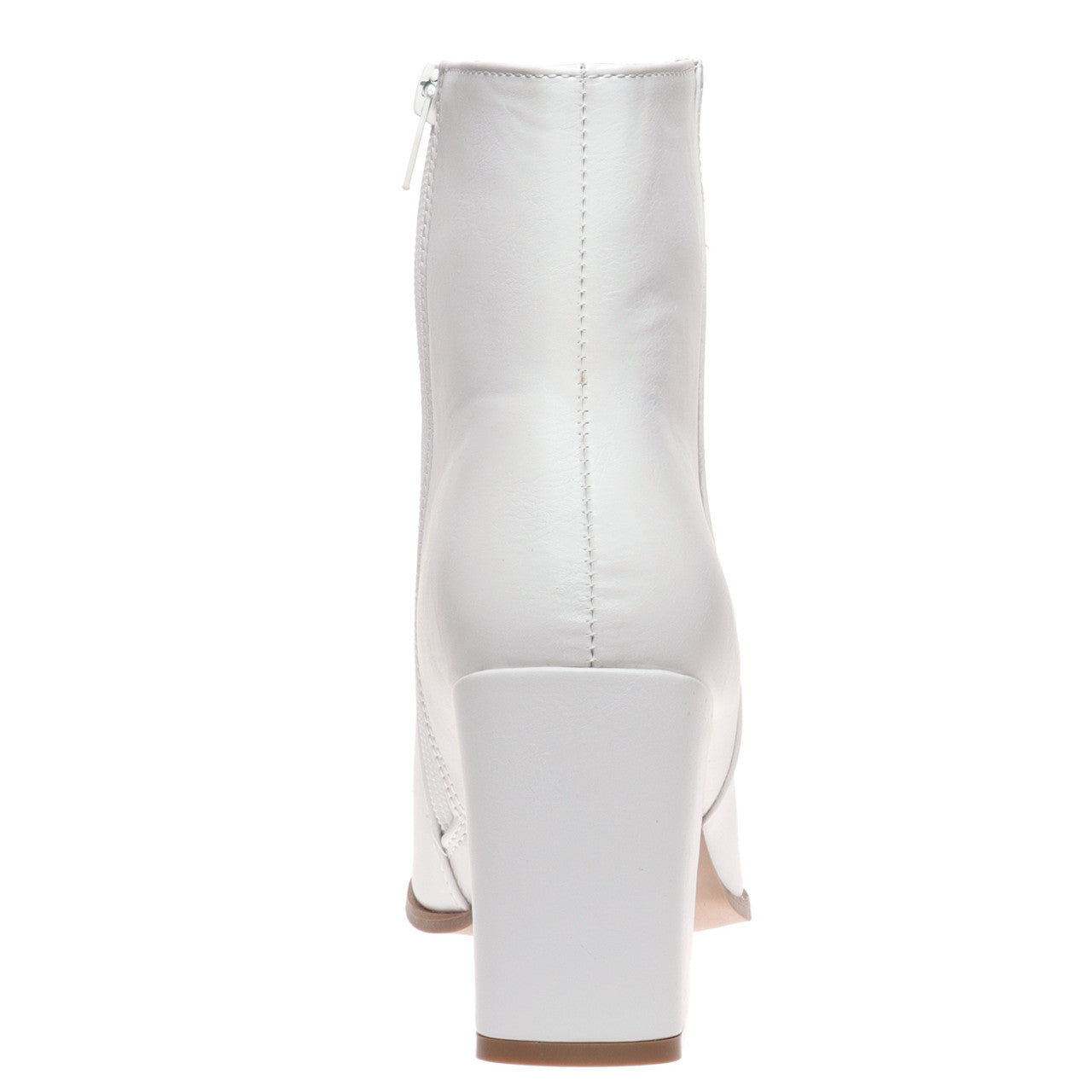 White Square Heel Bootie