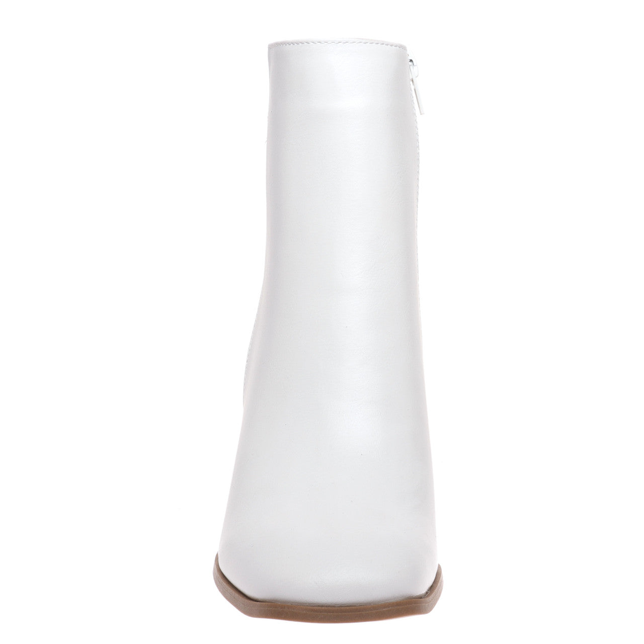 White Square Heel Bootie