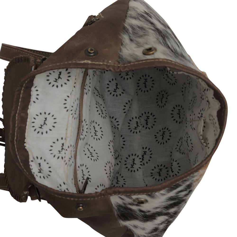 Myra Dove Felt Leather & Hairon Bag