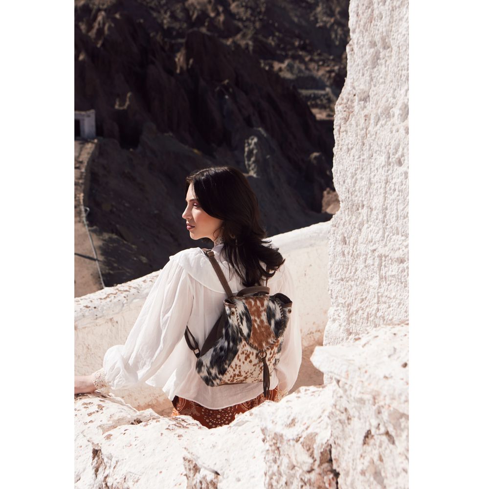 Myra Dove Felt Leather & Hairon Bag