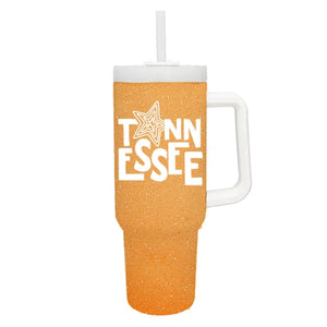 Tennessee To-Go Tumbler Orange Glitter