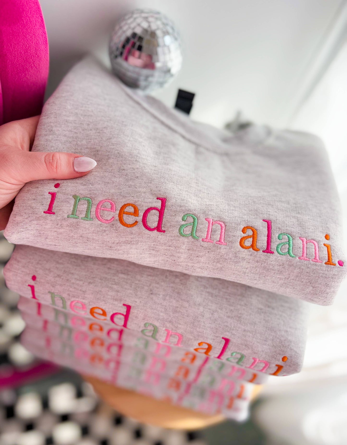 I Need An Alani Embroidered Crewneck | Sweatshirt