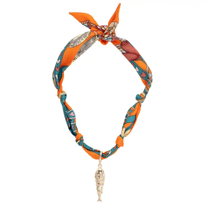 Scarf Necklace With Charm