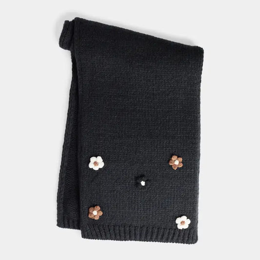 Flower Embellished Scarf