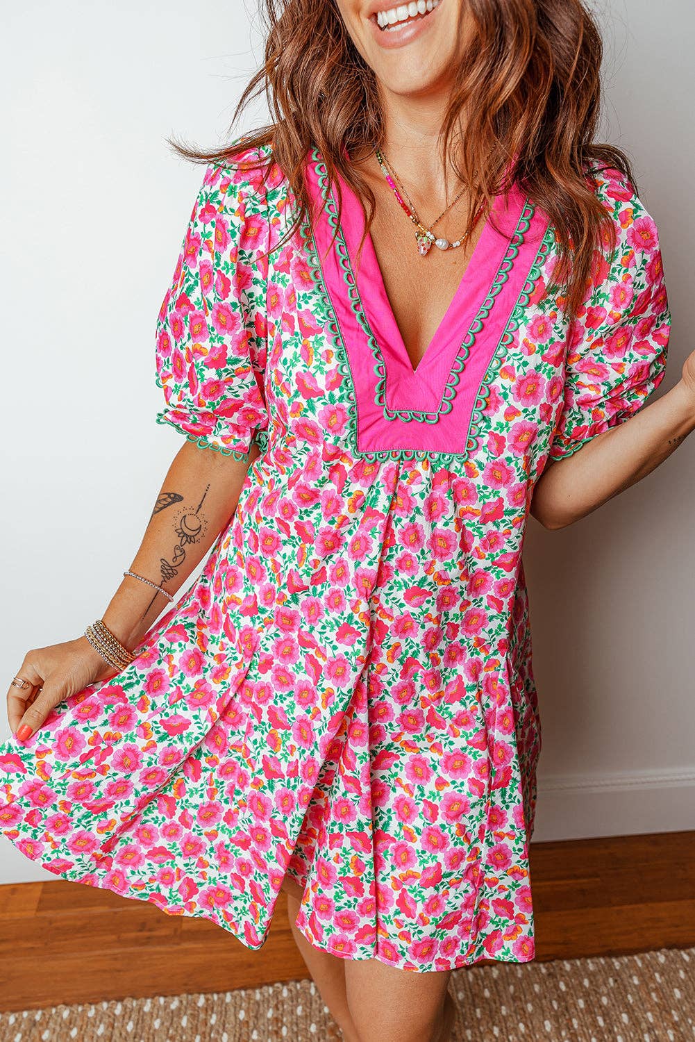 Pink Floral Dress