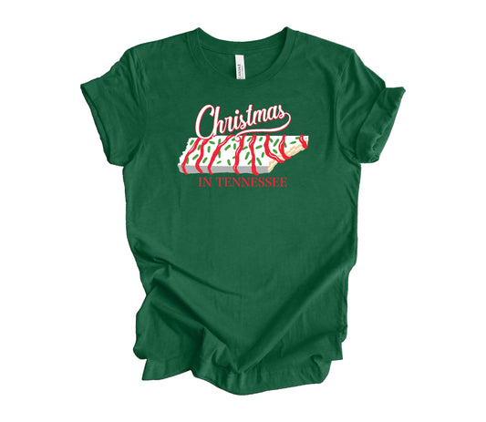 Christmas In Tennessee State Shape Snack Shirt