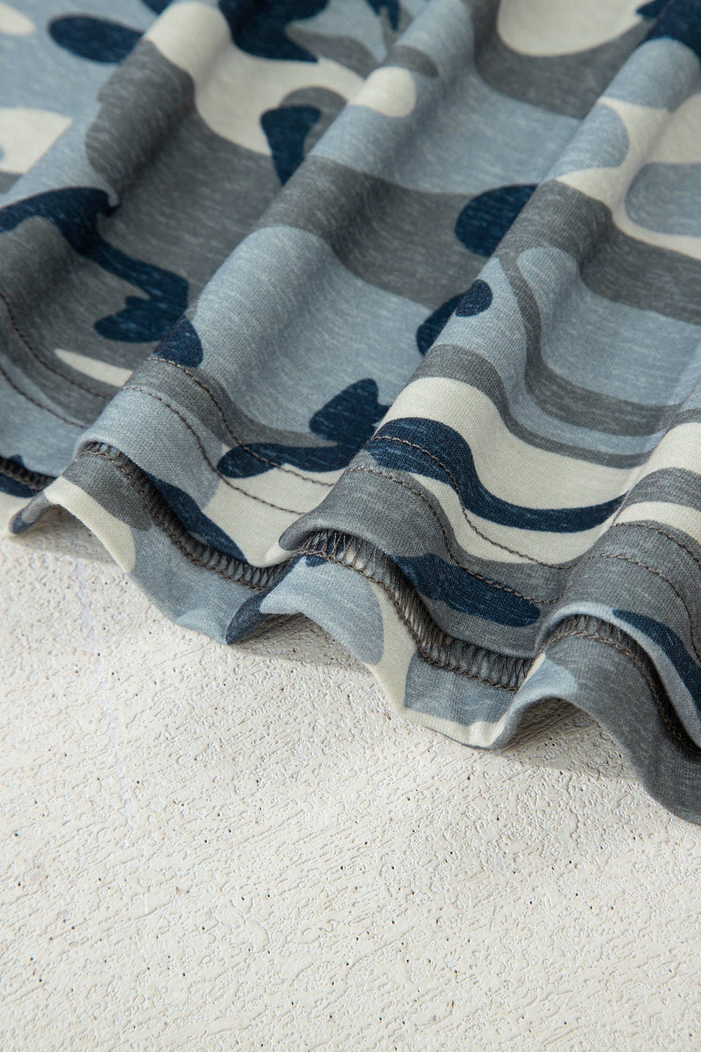 Camouflage Print Crew Neck T Shirt