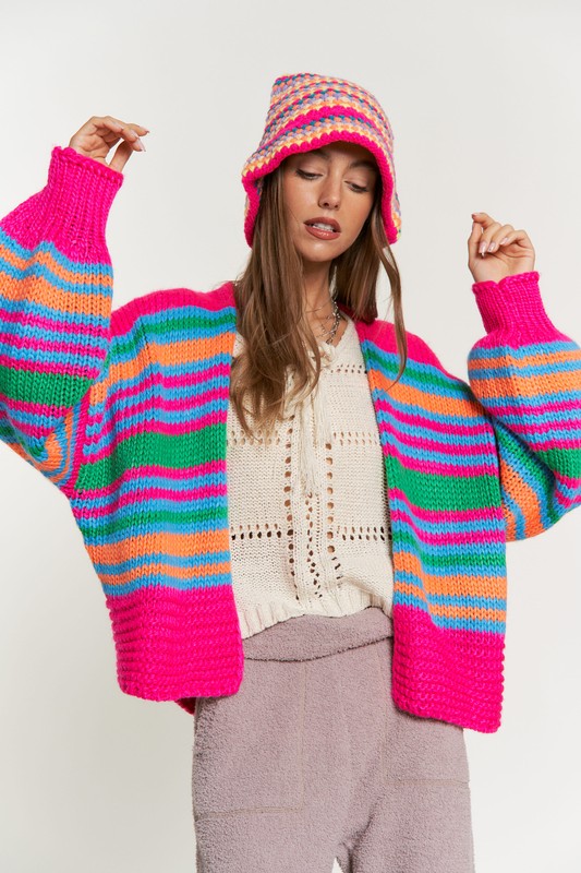 Curvy Oversized Open Cardigan