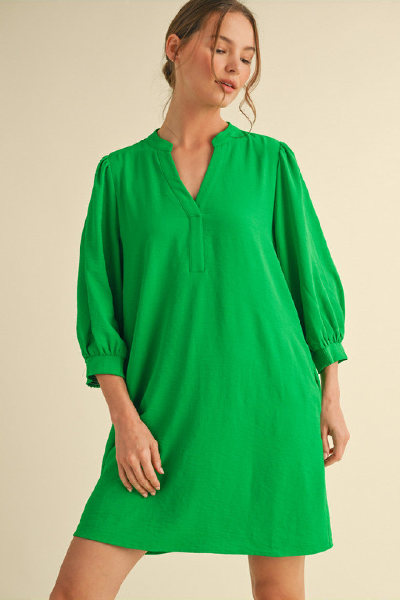 Kelly Green Solid Dress