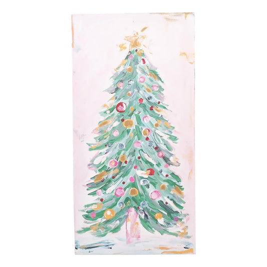 Snowy Bright Christmas Tree Canvas