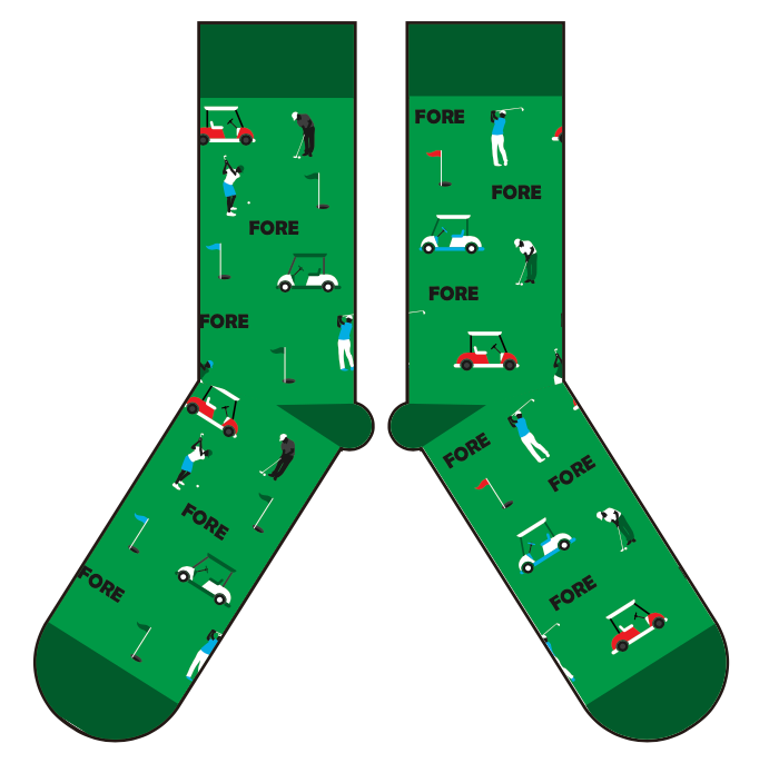 Barrel Down South - Fore Golf Socks - Golf Gift - Gift For Golfer