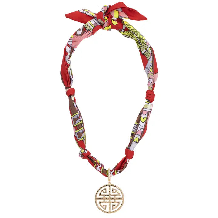 Scarf Necklace With Charm