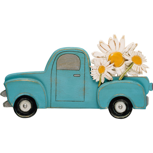 Wall Decor Blue Daisy Truck