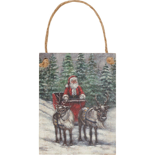 Santa And Reindeer Ornament