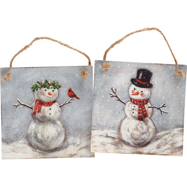 Snow Family Ornament Set