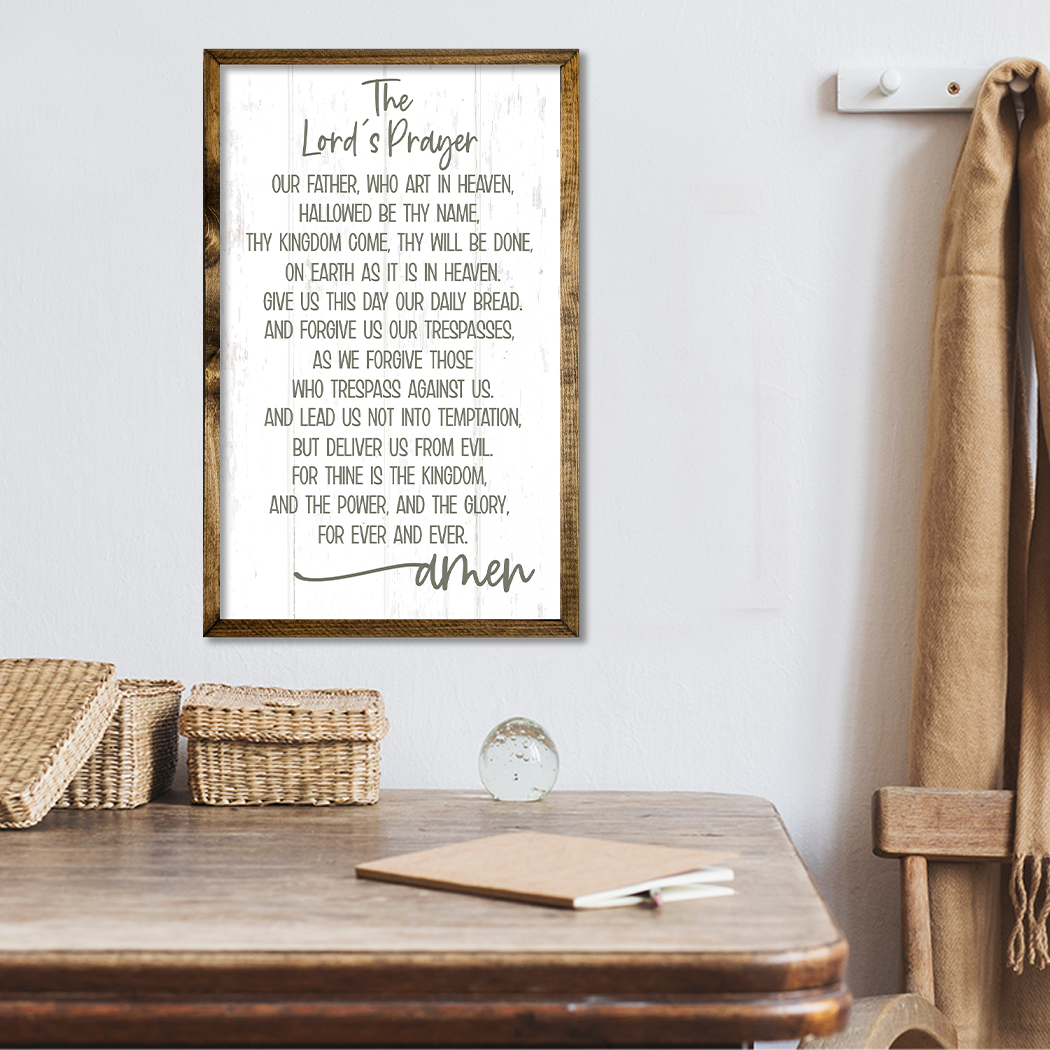 Jarmz Designs - TIMBERLAND FRAME THE LORDS PRAYER: 12"X19"